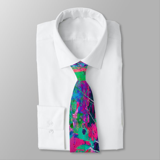 Glitch Graffiti abstract pattern Tie (Tied)