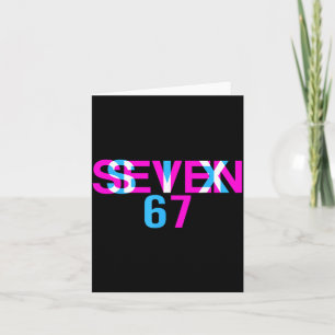 Glitch Optical Illusion Funny Six Seven 67 Meme Ge Card
