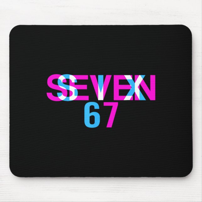 Glitch Optical Illusion Funny Six Seven 67 Meme Ge Mouse Pad (Front)