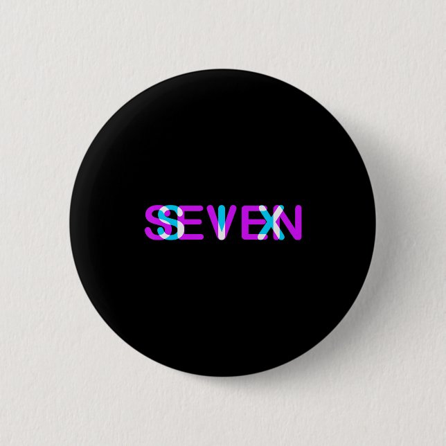 Glitch Optical Illusion Six Seven 6 7 Meme Gen Alp 6 Cm Round Badge (Front)