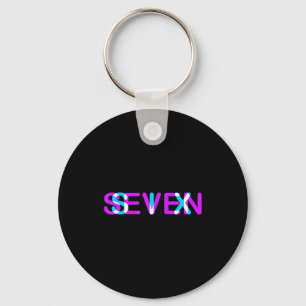 Glitch Optical Illusion Six Seven 6 7 Meme Gen Alp Key Ring