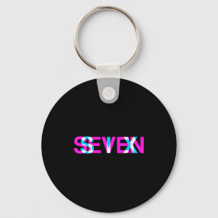 Glitch Optical Illusion Six Seven 6 7 Meme Gen Alp Key Ring