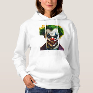 "Glitch Pause Clown – Neon Cyber Art Logo" Hoodie