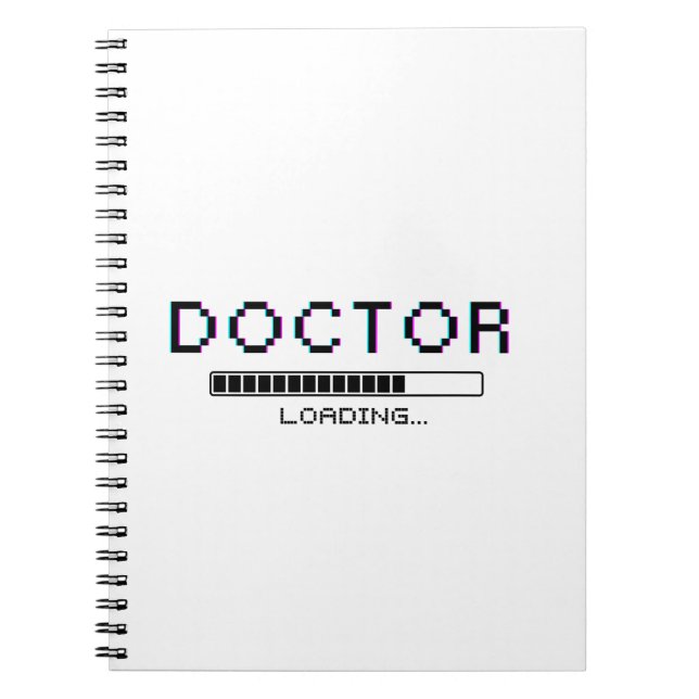 Glitch Pixel Doctor Loading Humour Notebook (Front)