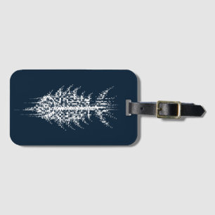 Glitch Pixel White Fish Luggage Tag