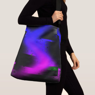 Glitch Plasma Black Crossbody Bag