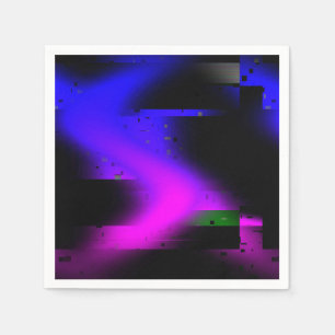 Glitch Plasma Black Napkin