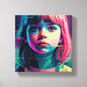 Glitch Portrait of a Digital Youth Canvas Print