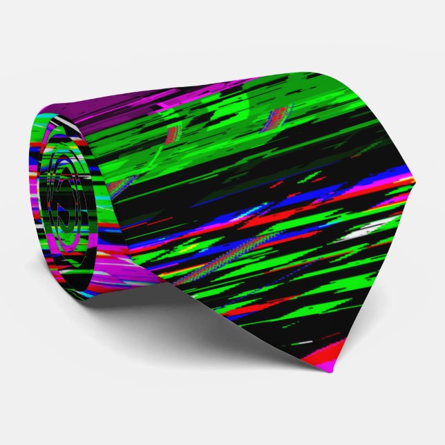 glitch print tie (Rolled)