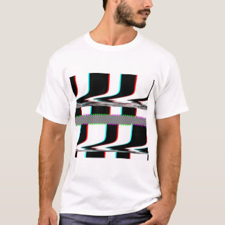 Glitch stripes and checkerboard T-Shirt