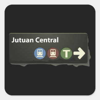 Glitch Subway sub sign jutuan central Square Sticker