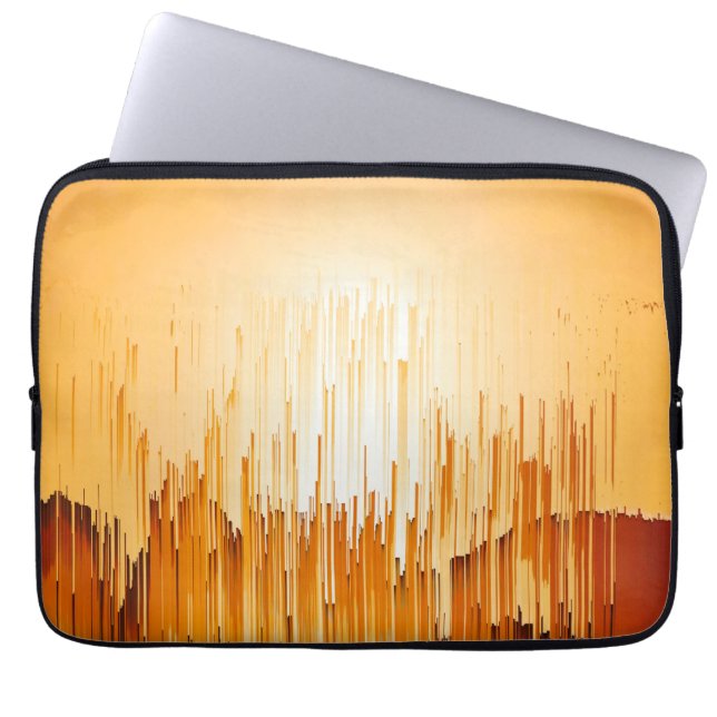 Glitch Sunset Landscape Decor Laptop Sleeve (Front)