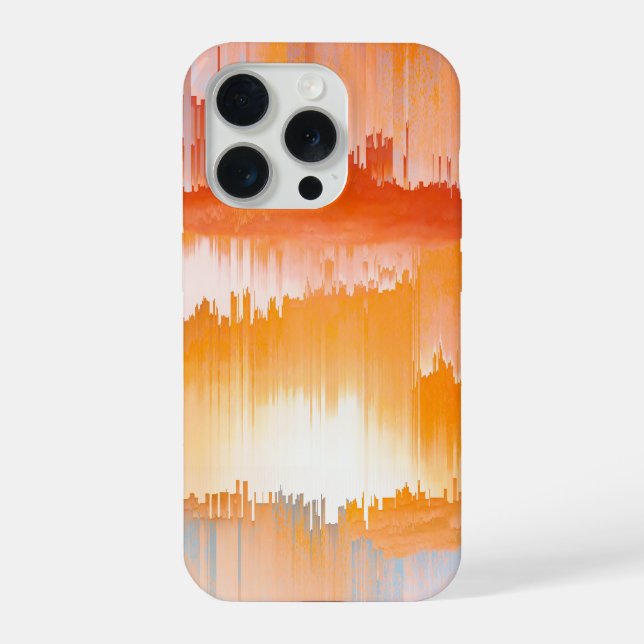 Glitch Sunset Sky Abstract Art iPhone Case (Back)