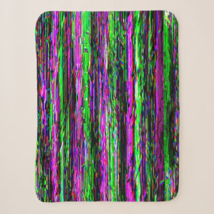 Glitch tech abstract pattern sherpa blanket