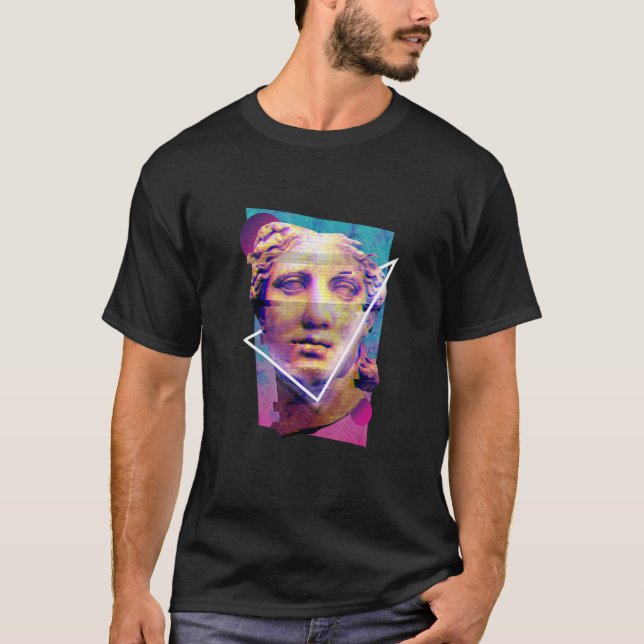 Glitch Venus Statue Vaporwave Aesthetic Japan Desi T-Shirt (Front)