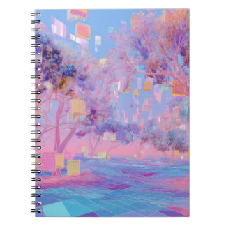 Glitchcore Pastel Dream Forest Notebook