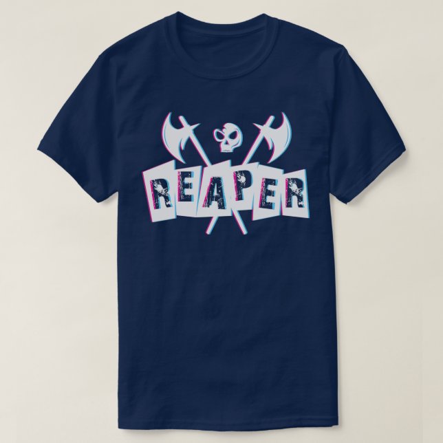 Glitched Reaper with skull Halloween special T-Shirt (Design Front)