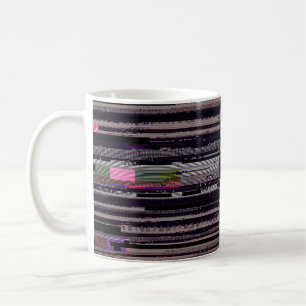 Glitched TV screen with broken pixels. Abstract fu Coffee Mug