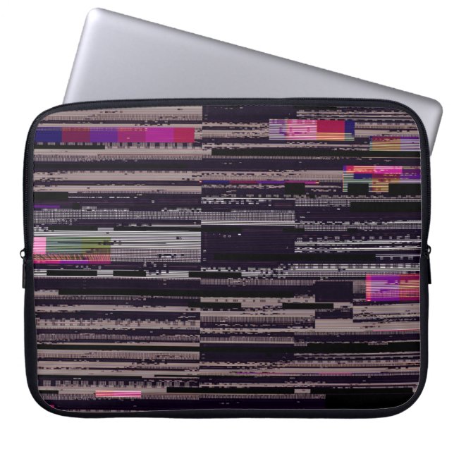 Glitched TV screen with broken pixels. Abstract fu Laptop Sleeve (Front)