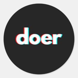 Glitchy Doer Classic Round Sticker