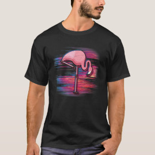 Glitchy Noise Flamingo Vaporwave T-Shirt