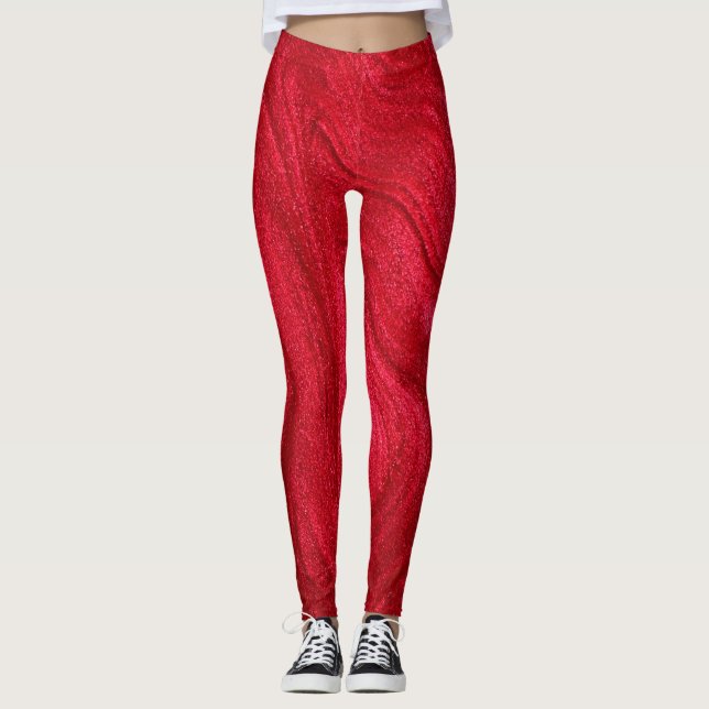 GLITERY RED LEGGINGS (Front)
