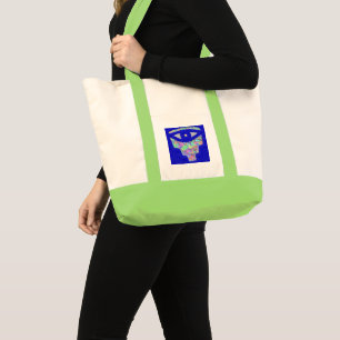 Glitter חמסה hamsa floral tote bag