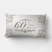 Glitter 60th Wedding Anniversary Lumbar Pillow (Front)