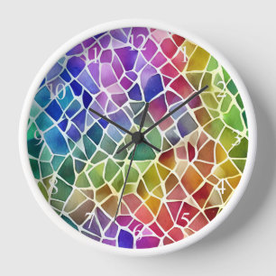 Glitter Abstract Geometric Octagon Clock
