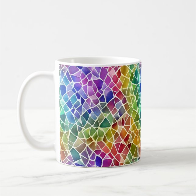 Glitter Abstract Geometric Octagon Coffee Mug (Left)