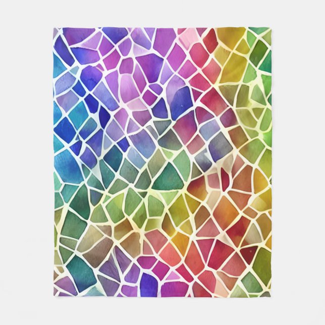 Glitter Abstract Geometric Octagon Fleece Blanket (Front)