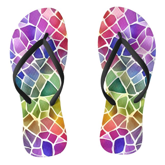 Glitter Abstract Geometric Octagon Jandals (Footbed)