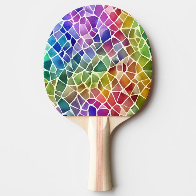 Glitter Abstract Geometric Octagon Ping Pong Paddle (Front)