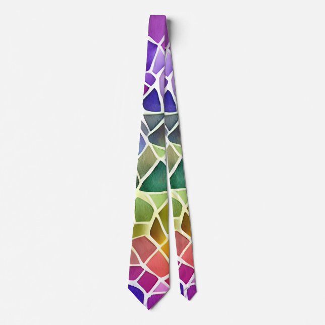 Glitter Abstract Geometric Octagon Tie (Front)