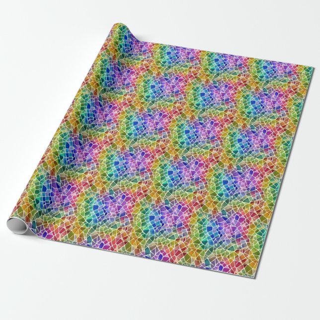 Glitter Abstract Geometric Octagon Wrapping Paper (Unrolled)