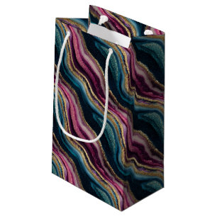 Glitter Agate Pink Cyan Gift Bag