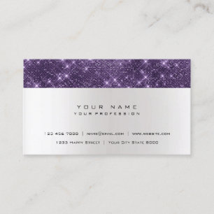 Glitter Amethyst Purple Grey Silver Urban Shimmer Business Card