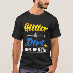 Glitter And Dirt Leopard And Camo Mama Of Both T-Shirt