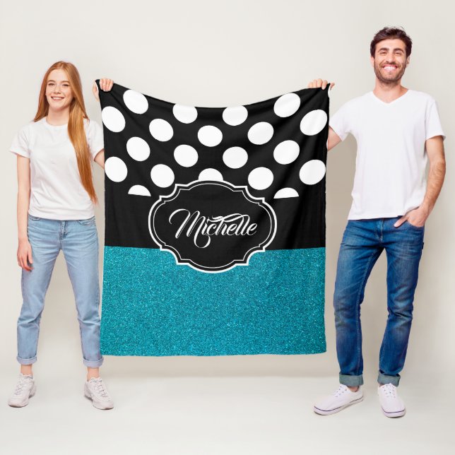 Glitter and Dots Fleece Blanket (In Situ)