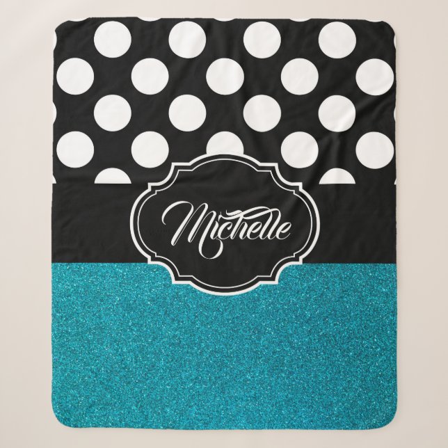 Glitter and Dots Sherpa Blanket (Front)
