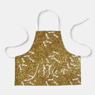 Glitter and dragonflies personalised apron