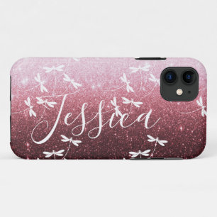 Glitter and dragonflies personalised  Case-Mate iP iPhone Case