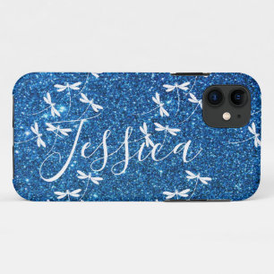 Glitter and dragonflies personalised  Case-Mate iP iPhone Case