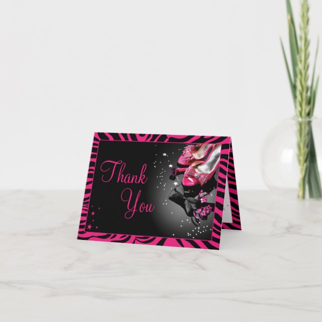 Glitter and Glam Thank You Card (Front)