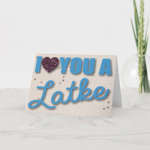 Glitter and Latkes Hanukkah Holiday Card