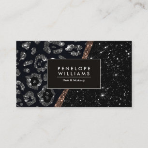 Glitter and Leopard Print Business Card
