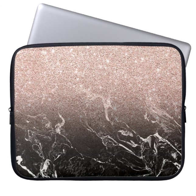 Glitter and Marble Laptop Sleeve (Front)