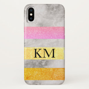 Glitter and Marble with Monogram Case-Mate iPhone Case