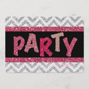 Glitter and Shine Custom Birthday Party Invite