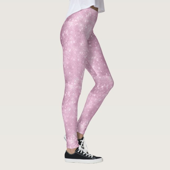 Glitter and Shine Pattern Pink ID671 Leggings (Right)